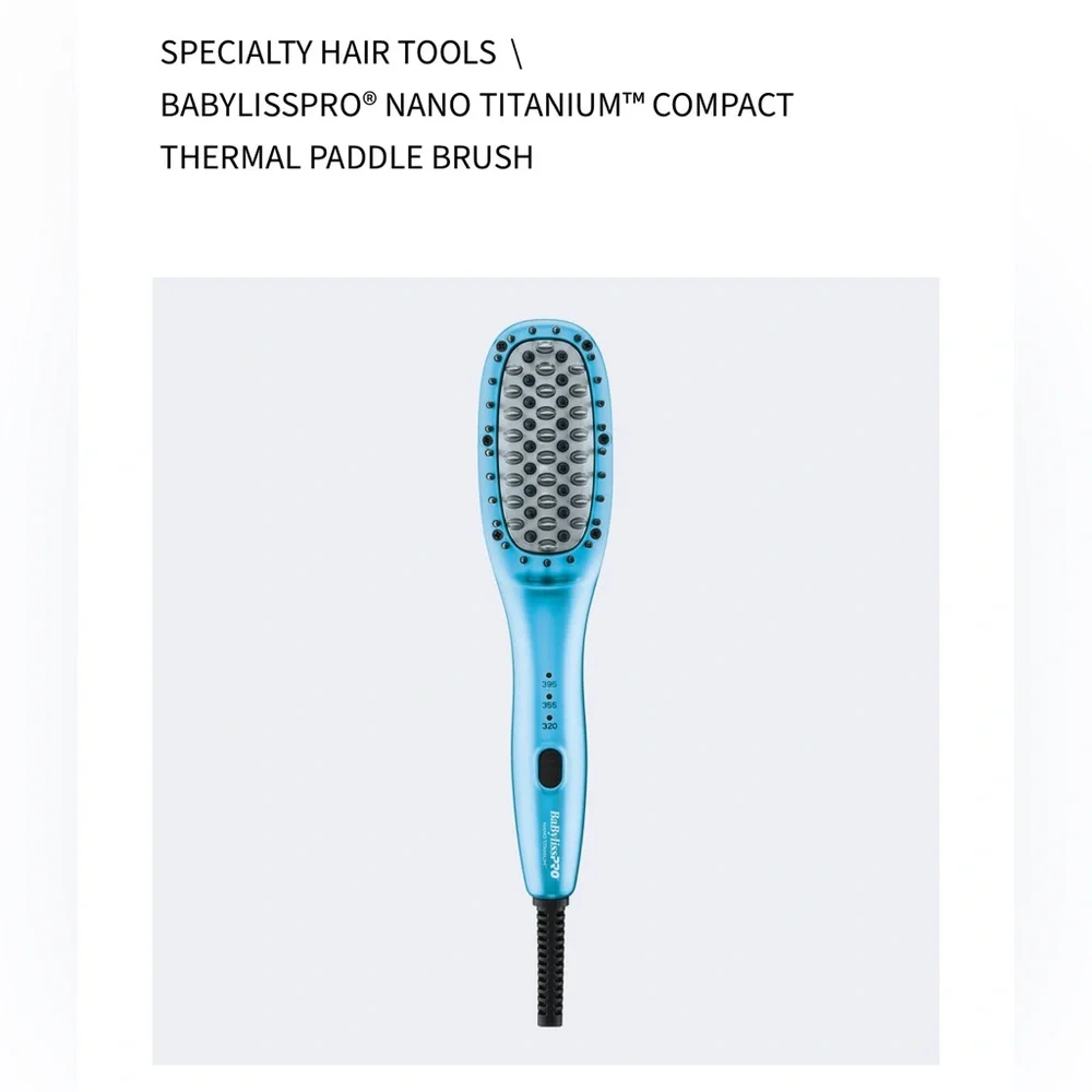 BaBylissPRO Nano Titanium Compact Paddle Brush - Blue
